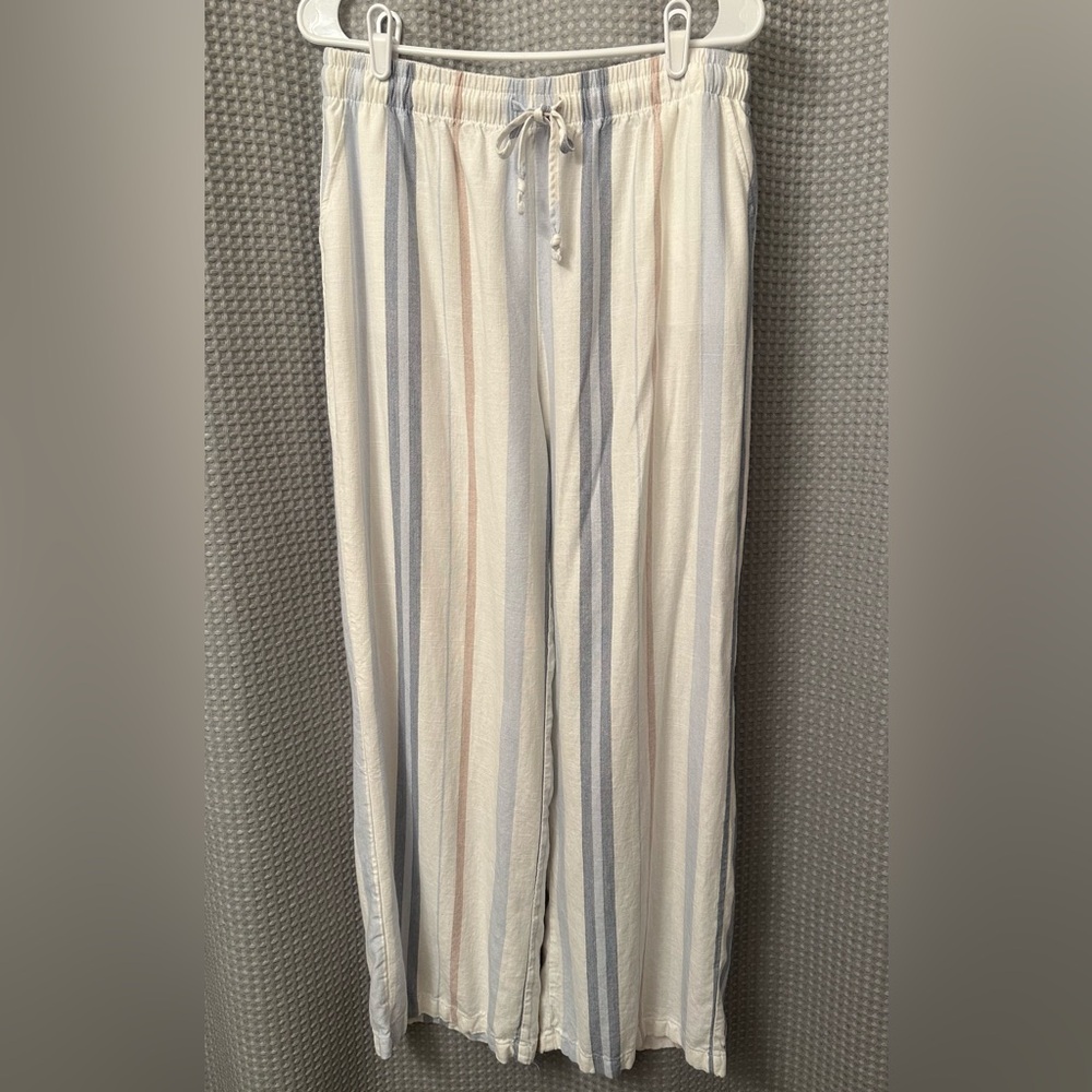 Striped Semi-Wide Leg Pants